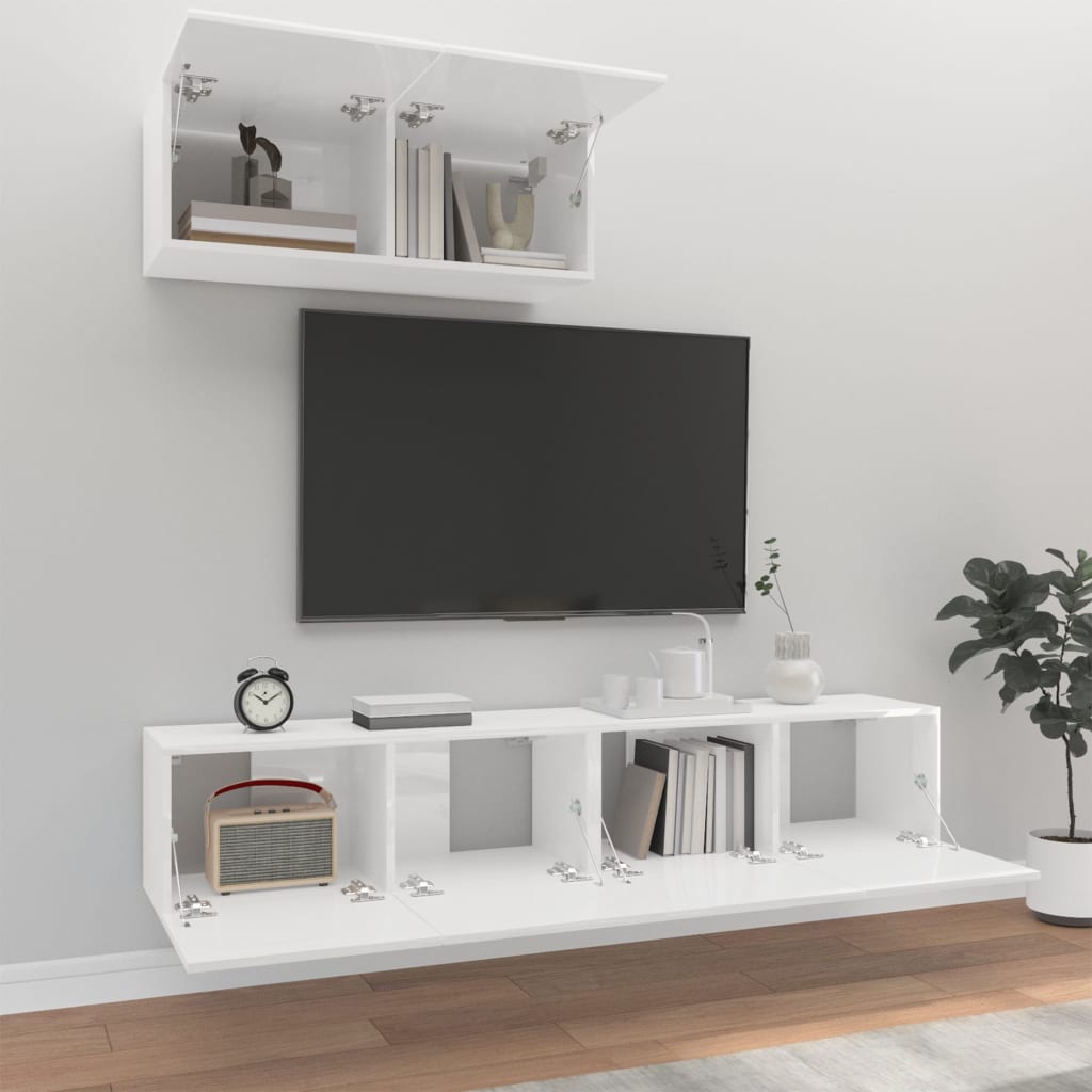 Ensemble meuble TV 3 pièces en bois couleur chêne