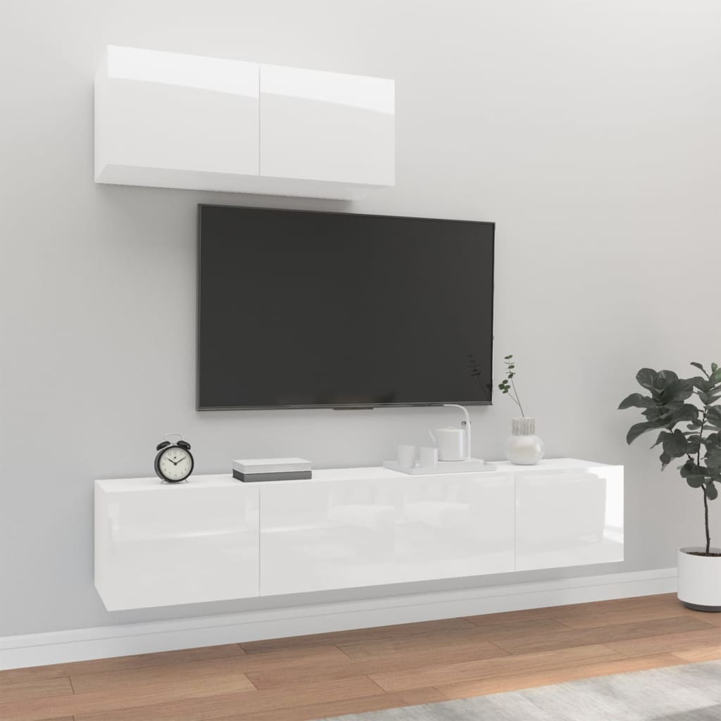 Ensemble meuble TV 3 pièces en bois couleur chêne