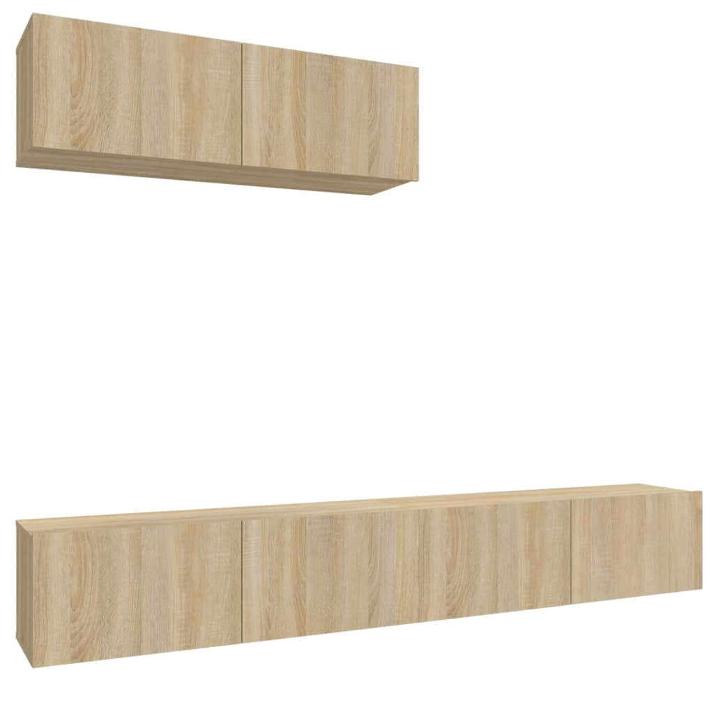 Ensemble meuble TV 3 pièces en bois couleur chêne