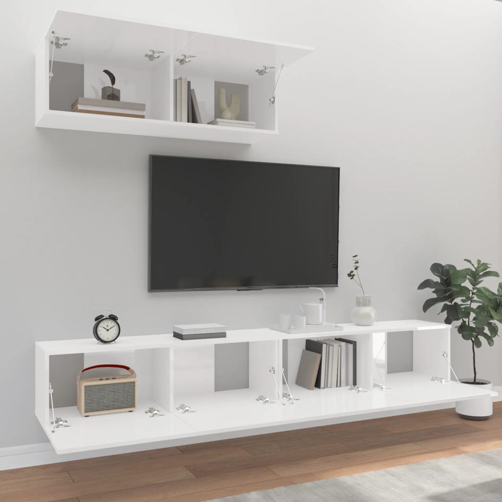 Ensemble meuble TV 3 pièces en bois couleur chêne