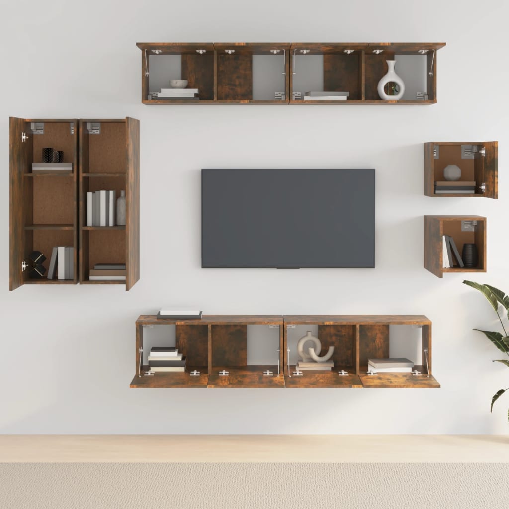 Ensemble de meubles TV 8 pièces en bois