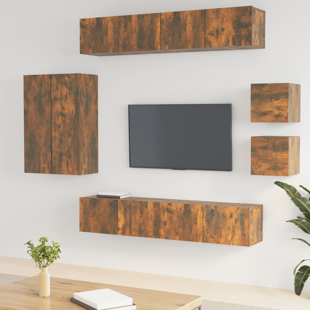 Ensemble de meubles TV 8 pièces en bois