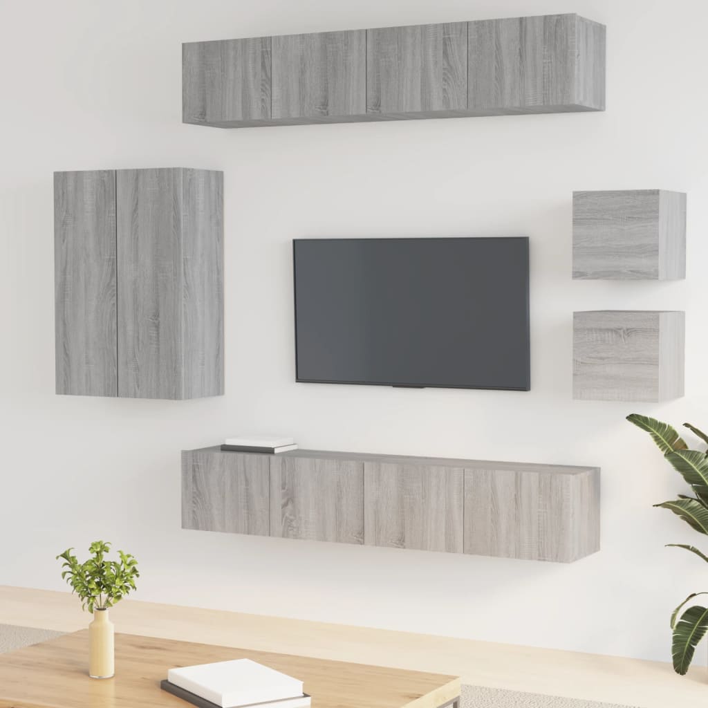 Ensemble de meubles TV 8 pièces en bois