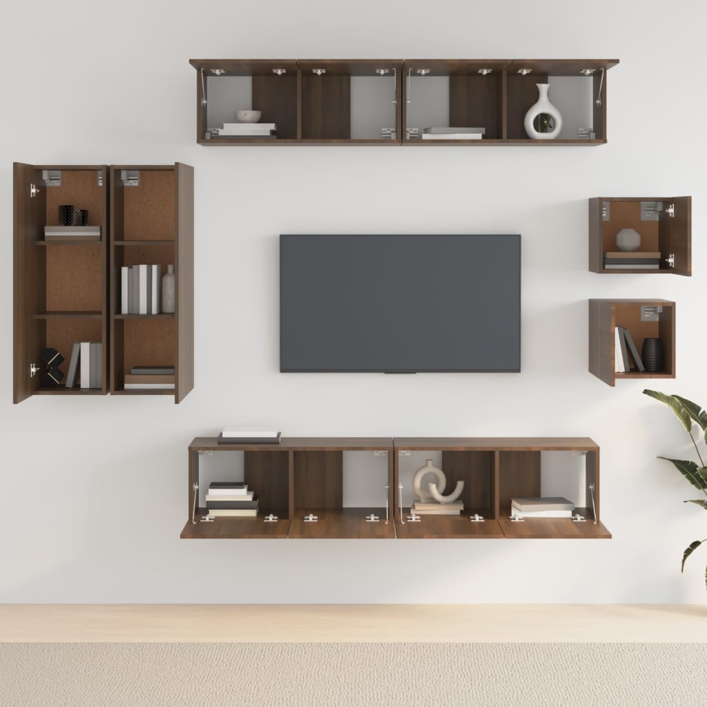 Ensemble de meubles TV 8 pièces en bois