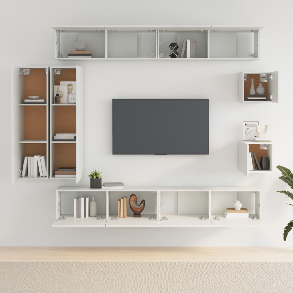 Ensemble de meubles TV 8 pièces en bois