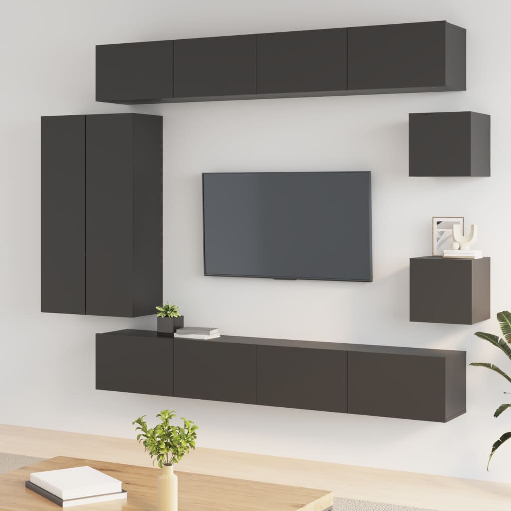 Ensemble de meubles TV 8 pièces en bois