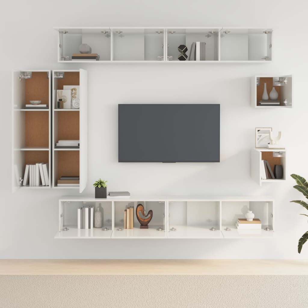 Ensemble de meubles TV 8 pièces en bois