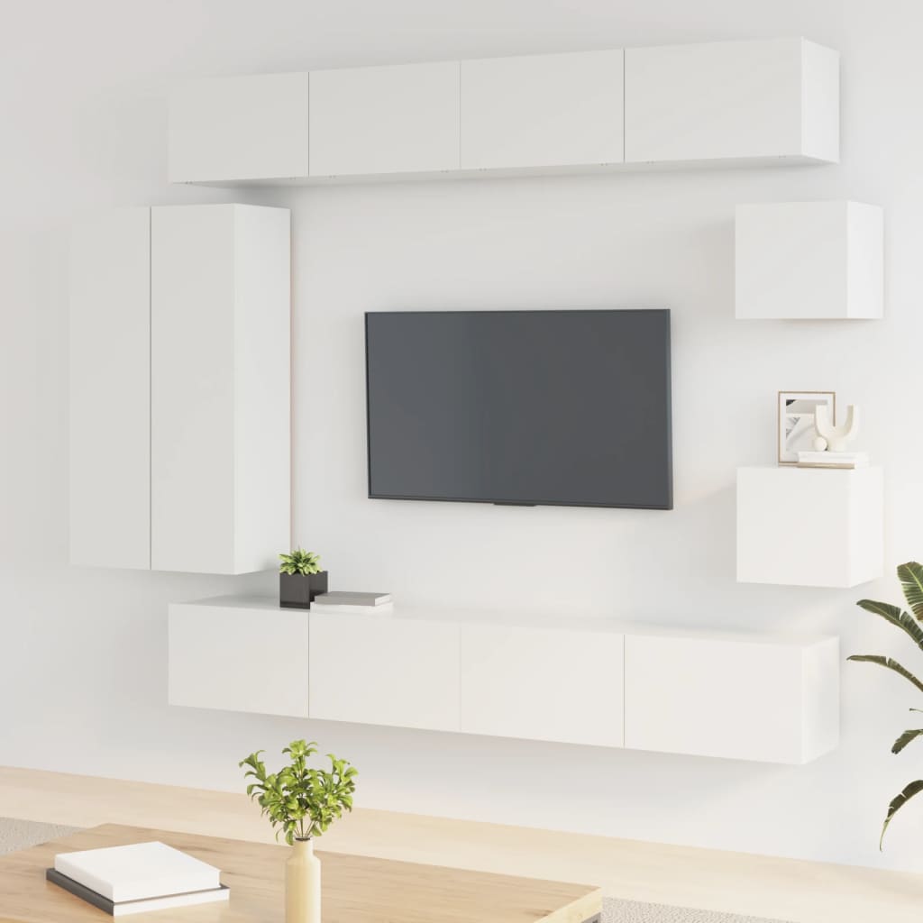 Ensemble de meubles TV 8 pièces en bois