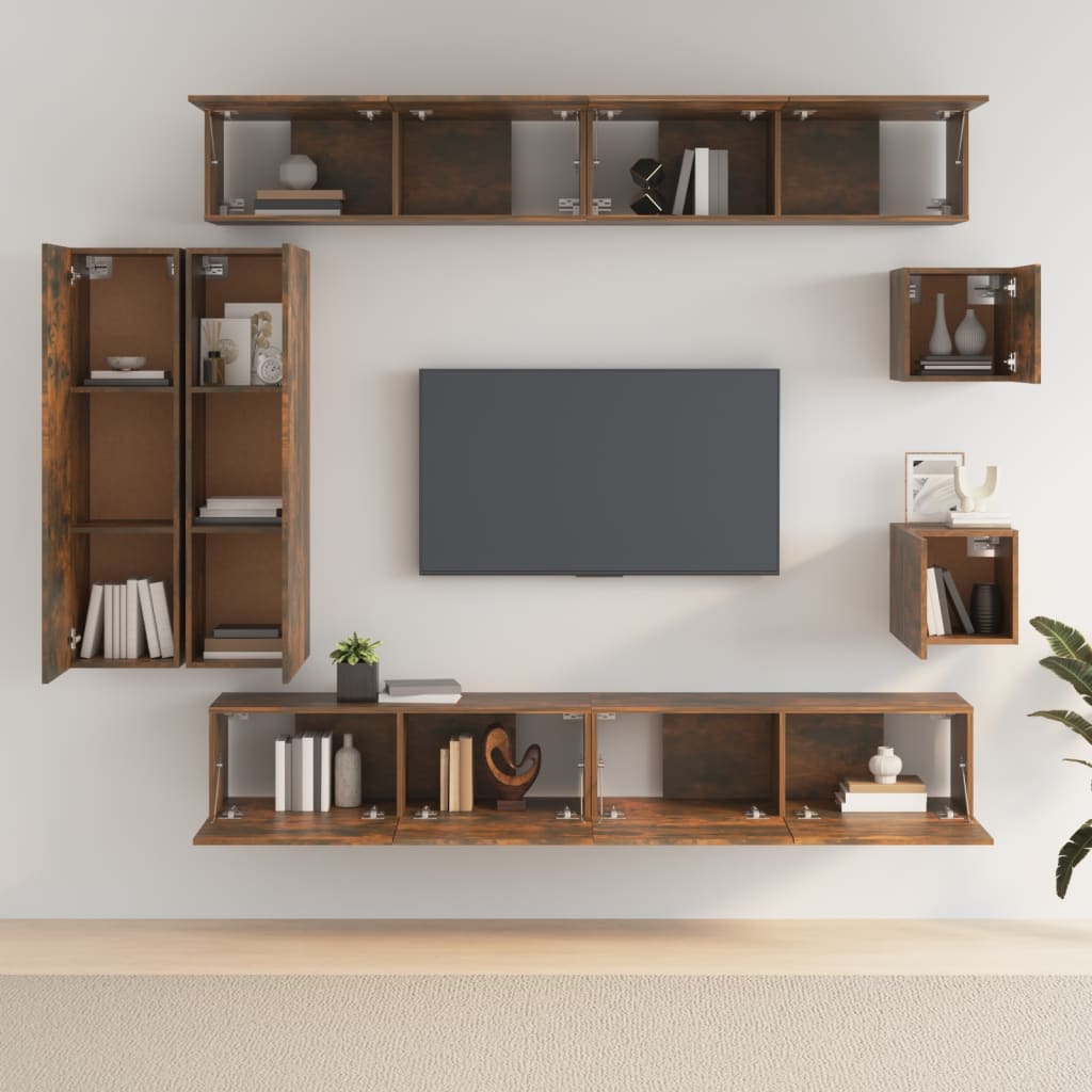 Ensemble de meubles TV 8 pièces en bois