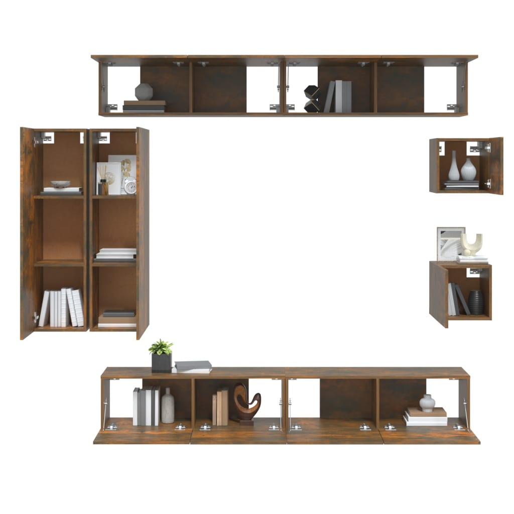 Ensemble de meubles TV 8 pièces en bois