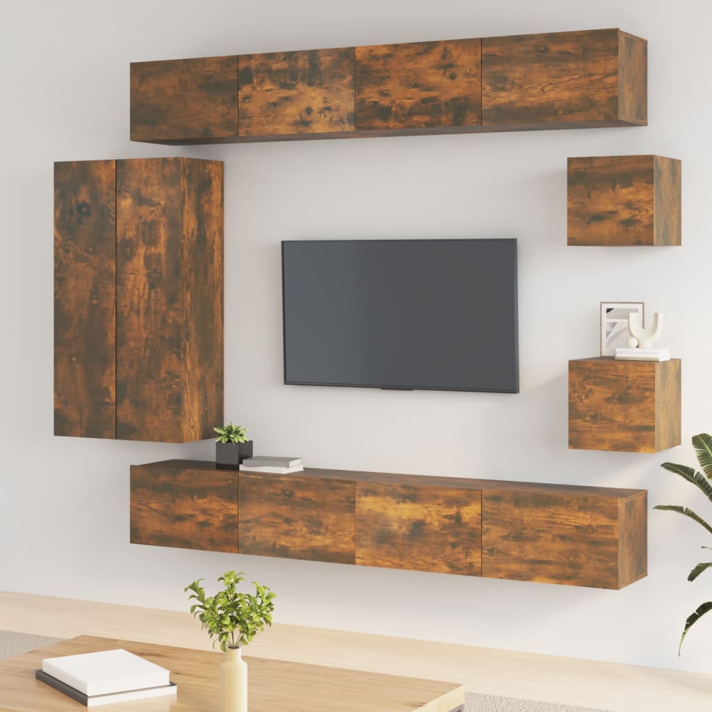 Ensemble de meubles TV 8 pièces en bois