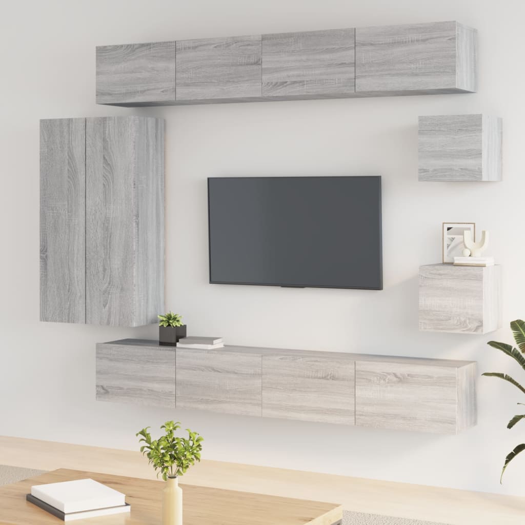 Ensemble de meubles TV 8 pièces en bois