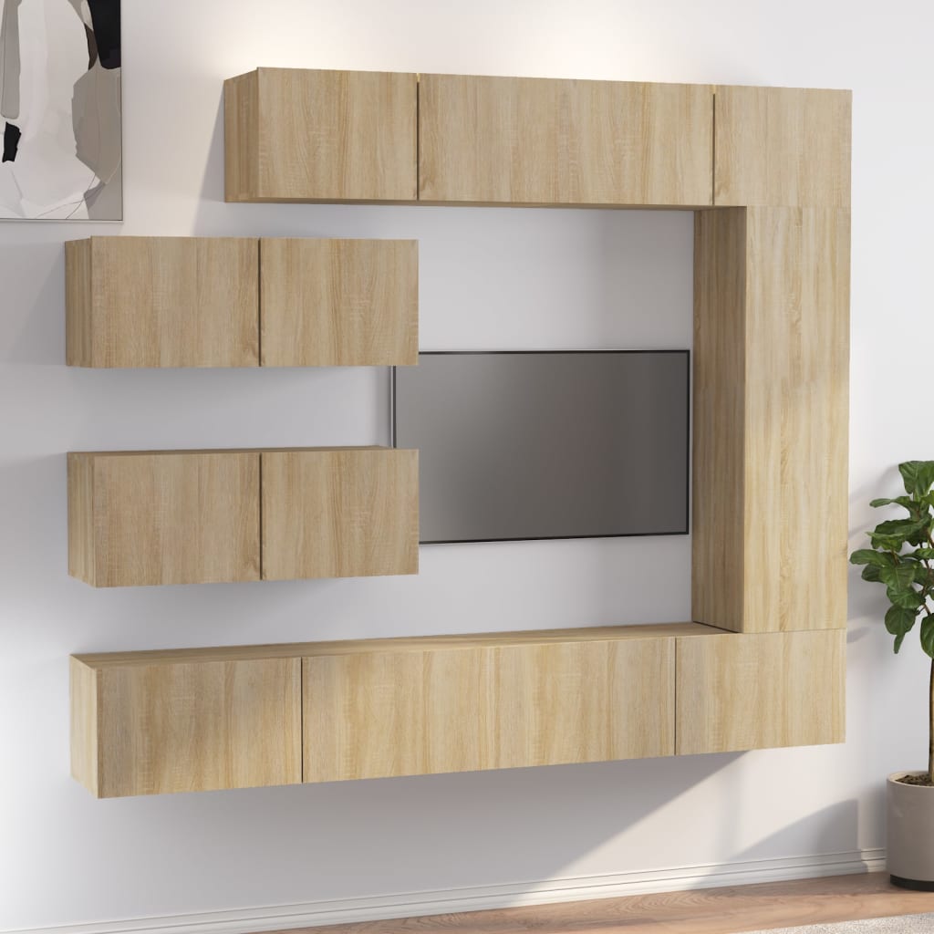 Ensemble de meubles TV 6 pièces en bois