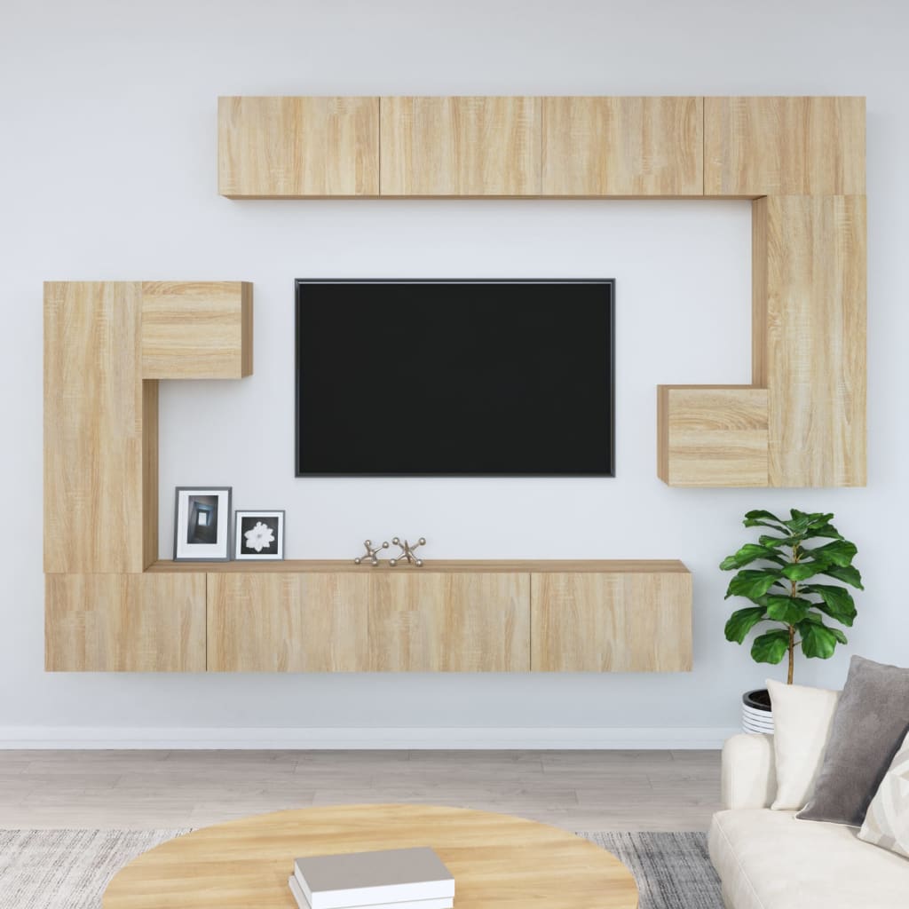 Tv-wandmeubel bewerkt hout