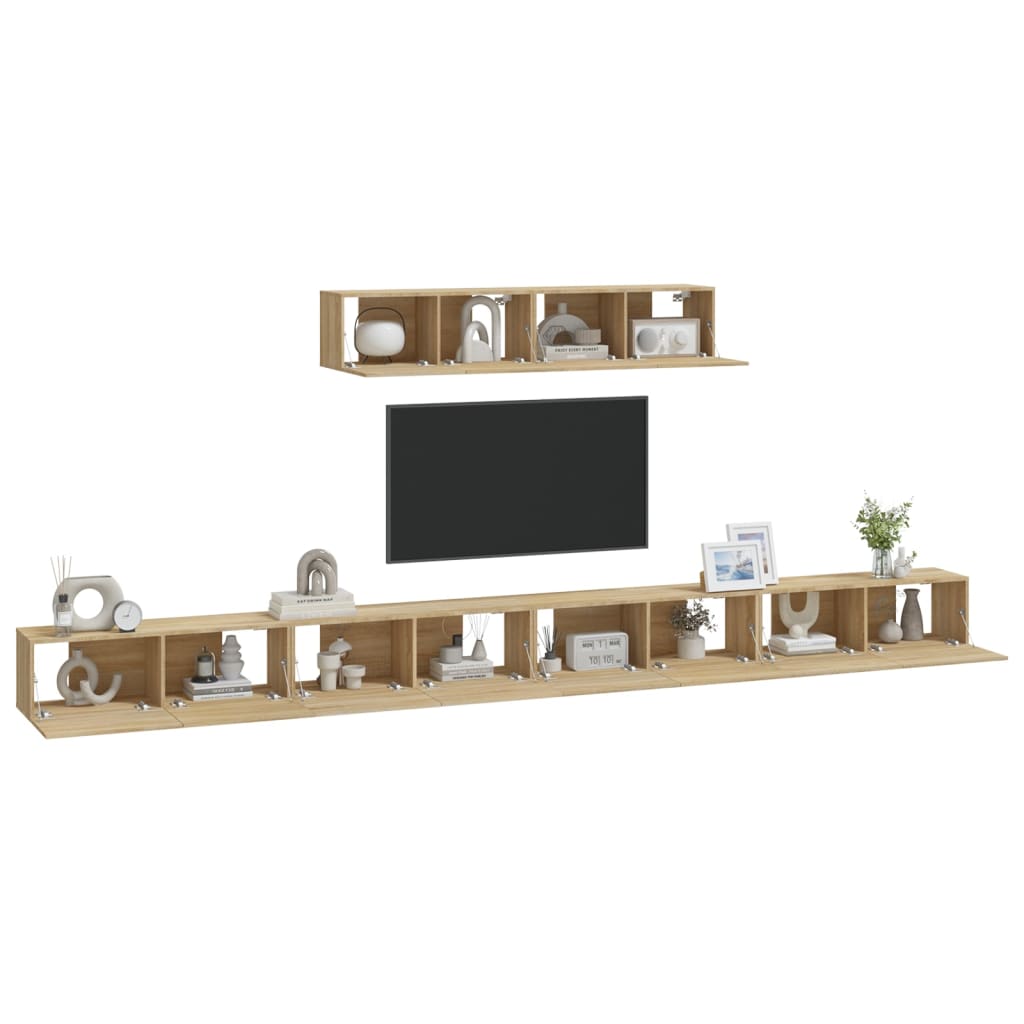 Ensemble de meubles TV 6 pièces en bois