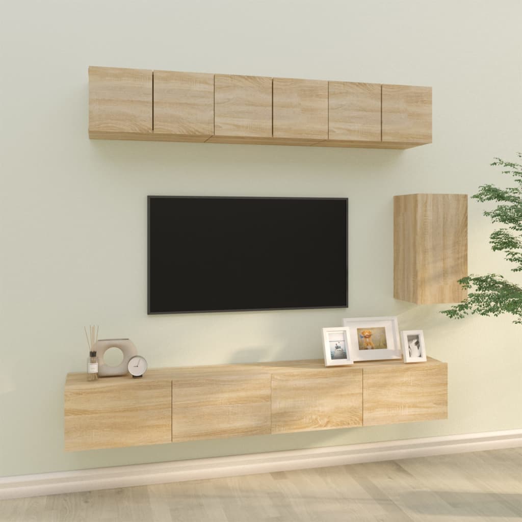 Ensemble de meubles TV 6 pièces en bois