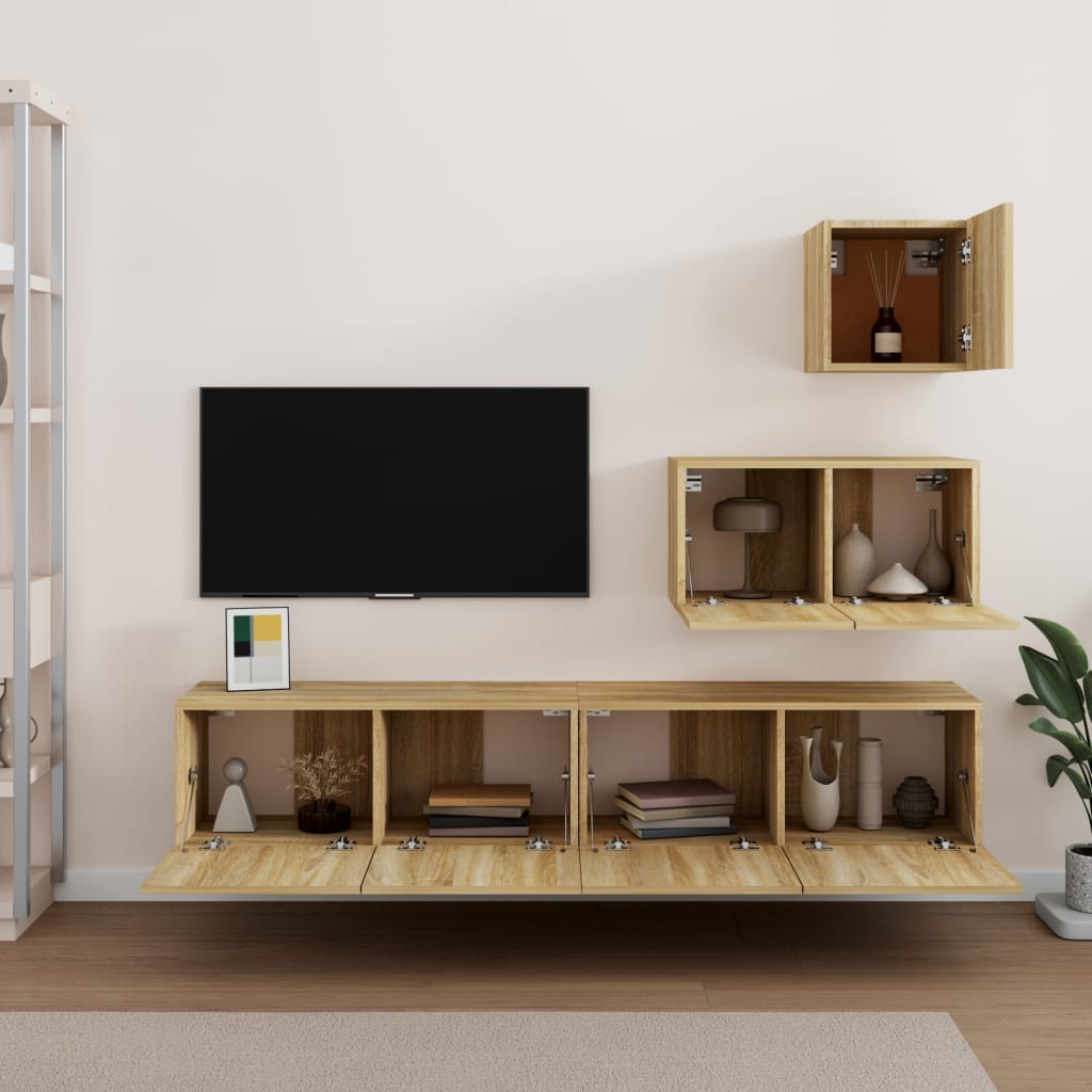 Ensemble de meubles TV 4 pièces en bois