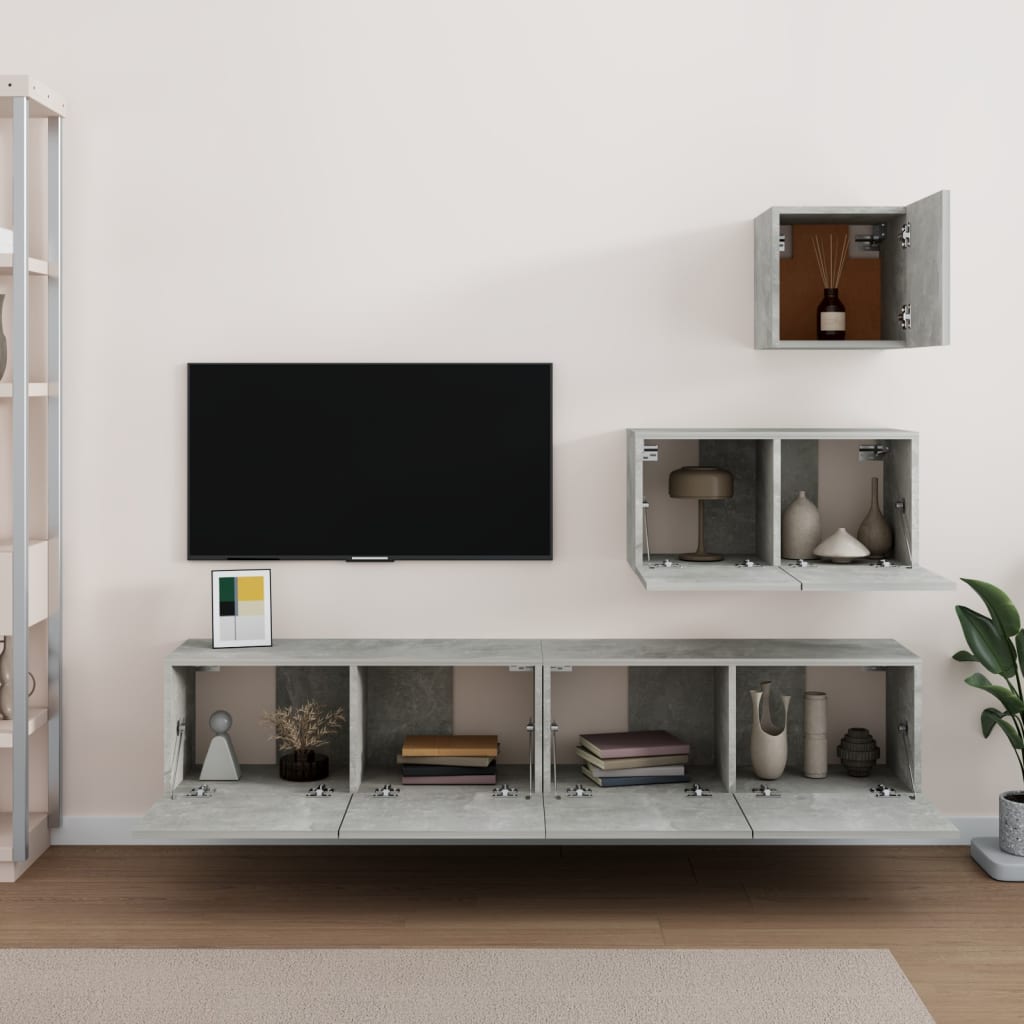 Ensemble de meubles TV 4 pièces en bois