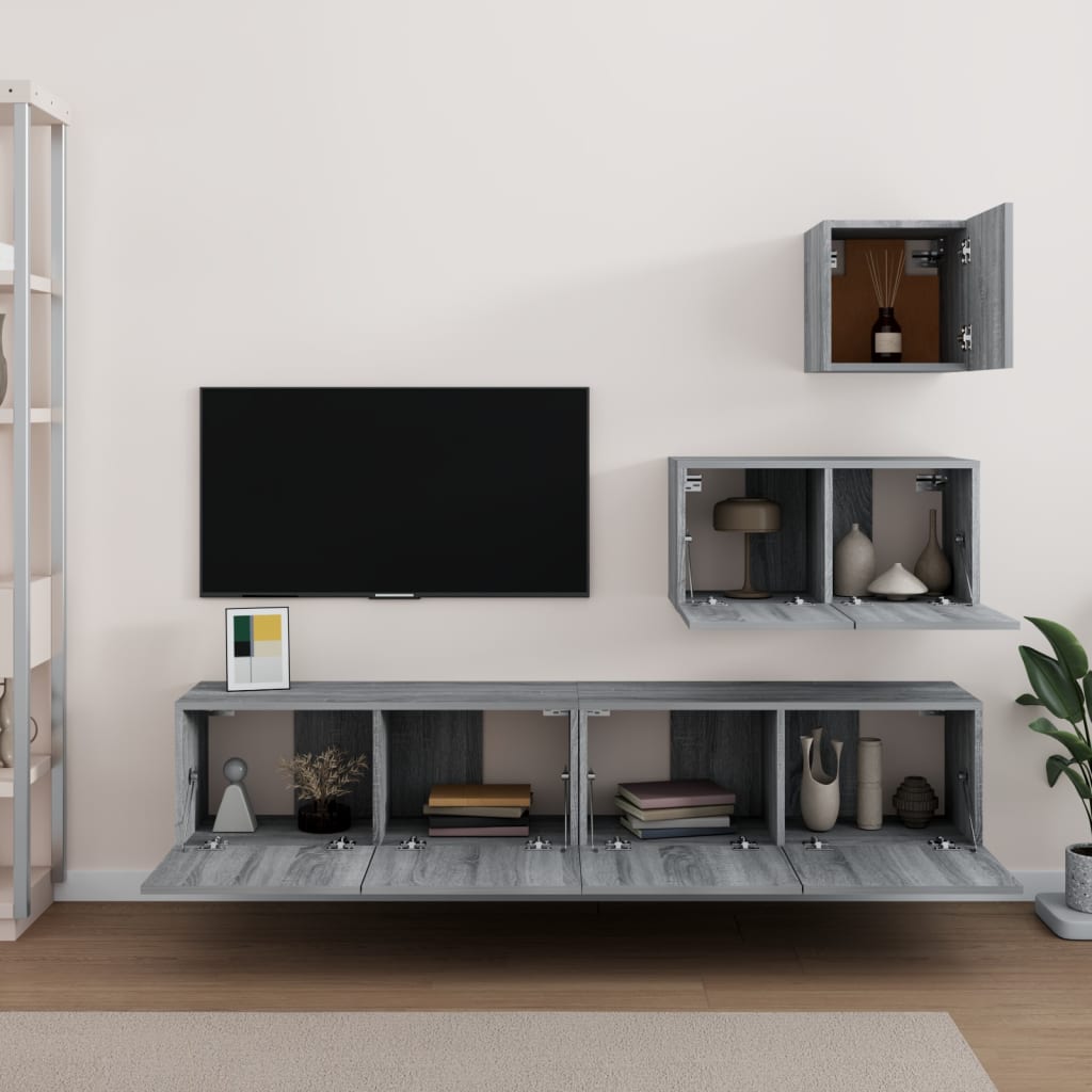 Ensemble de meubles TV 4 pièces en bois