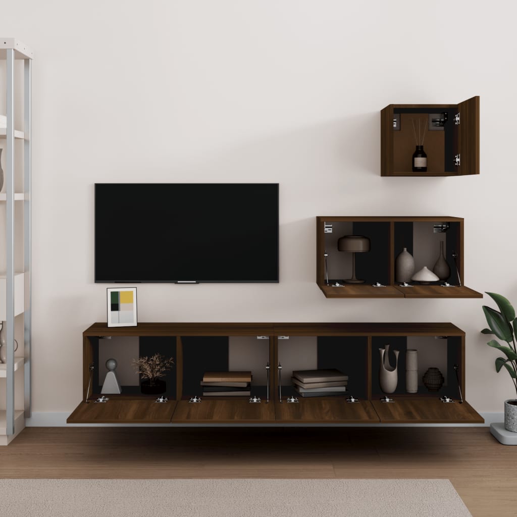 Ensemble de meubles TV 4 pièces en bois