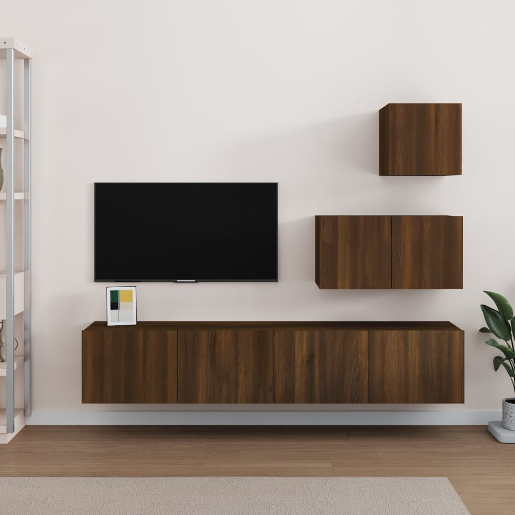 Ensemble de meubles TV 4 pièces en bois