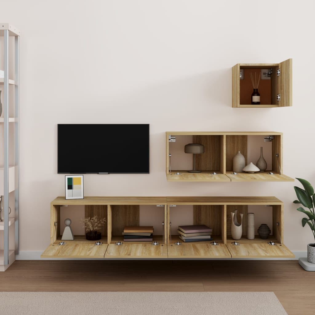 Ensemble de meubles TV 4 pièces en bois