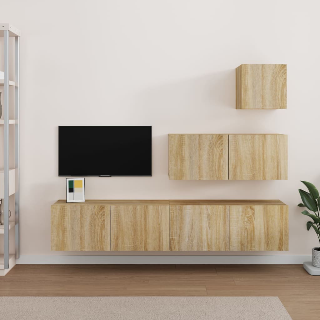 Ensemble de meubles TV 4 pièces en bois