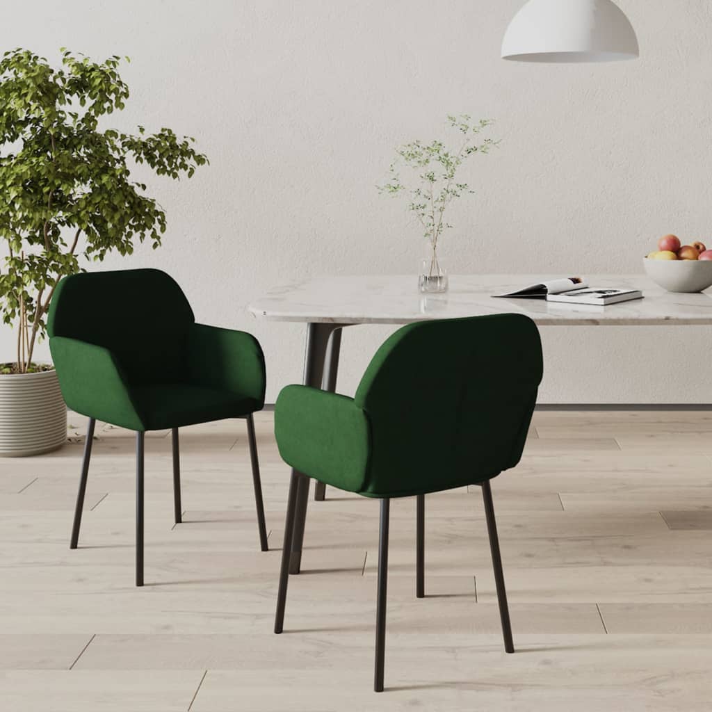 Chaises de salle à manger 2 pcs velours