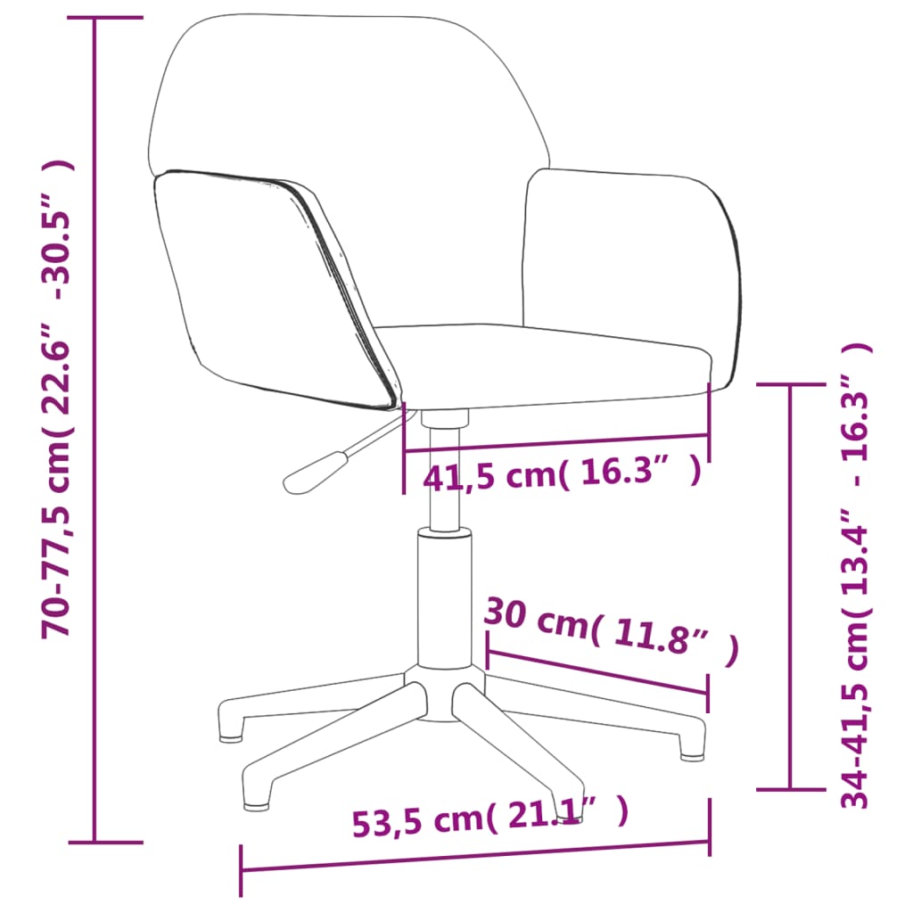 Chaise de bureau pivotante en tissu