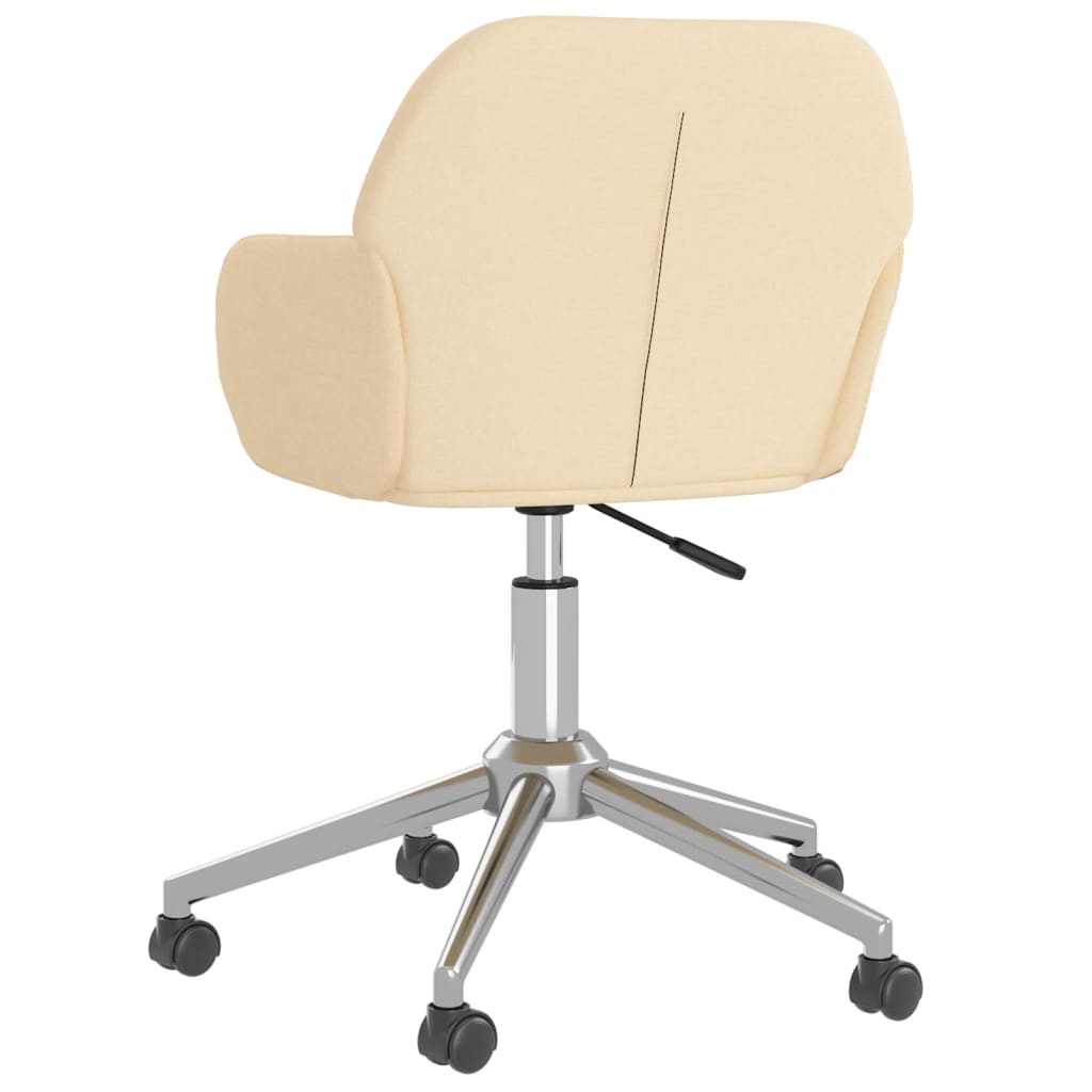 Chaise de bureau pivotante en tissu couleur crème