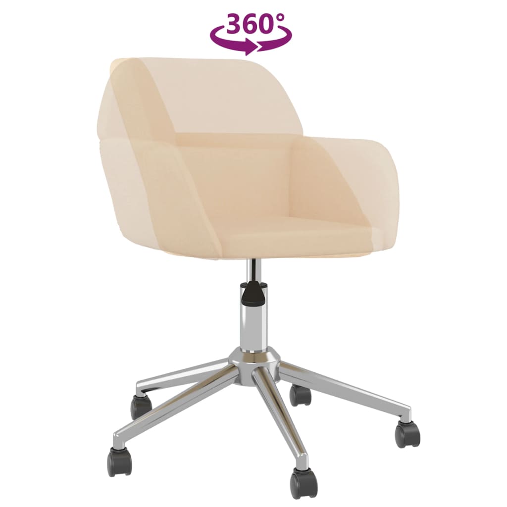 Chaise de bureau pivotante en tissu couleur crème