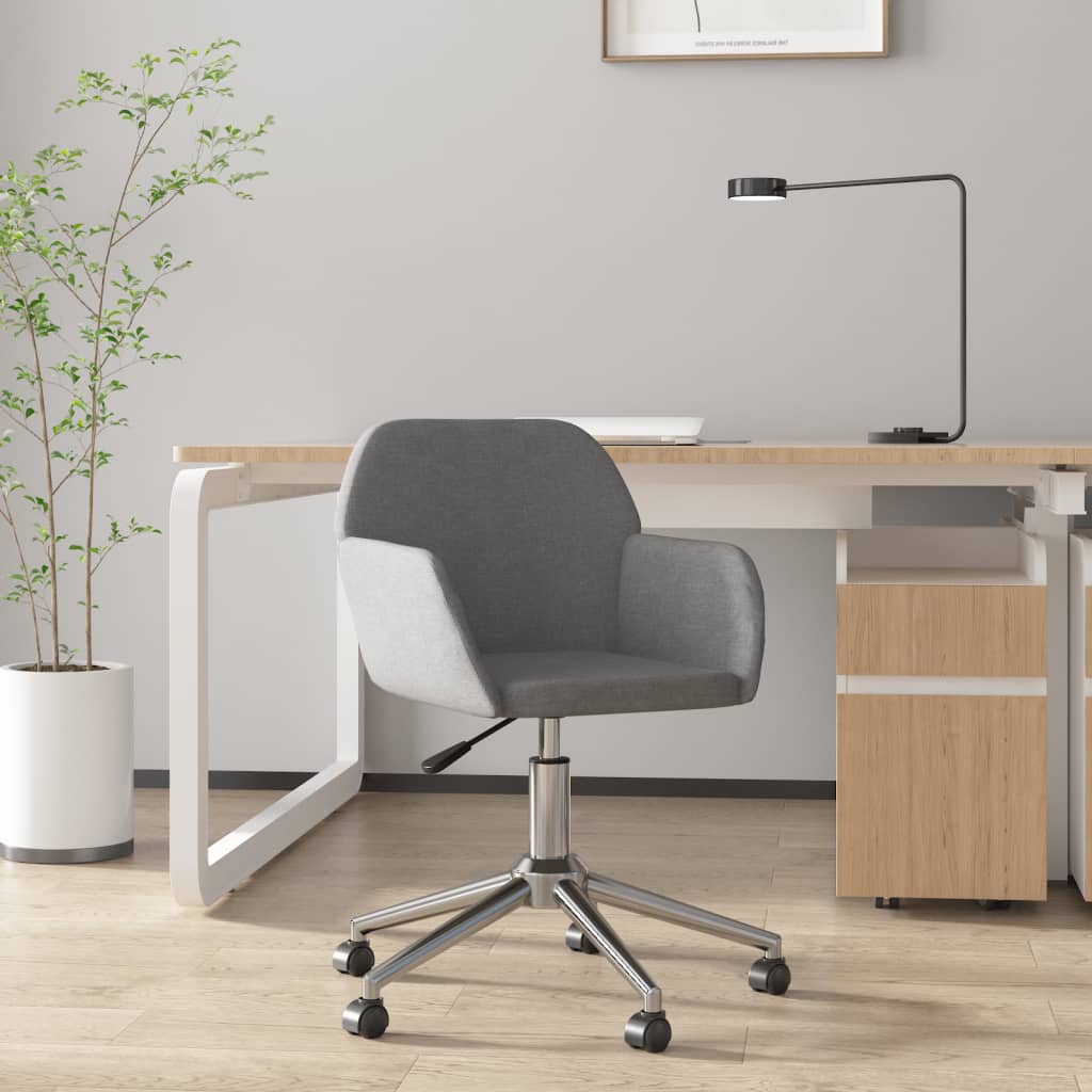 Chaise de bureau pivotante en tissu couleur crème