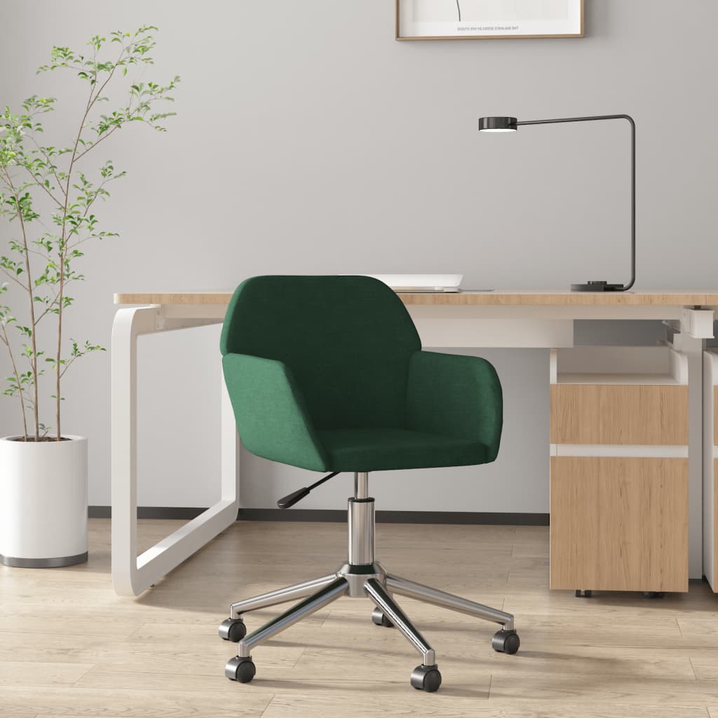 Chaise de bureau pivotante en tissu couleur crème