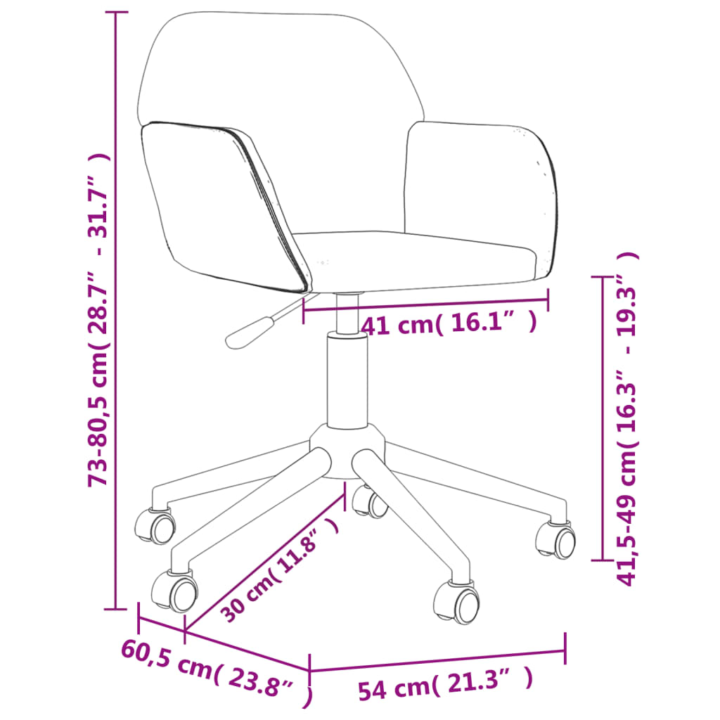 Chaise de bureau pivotante en tissu couleur crème