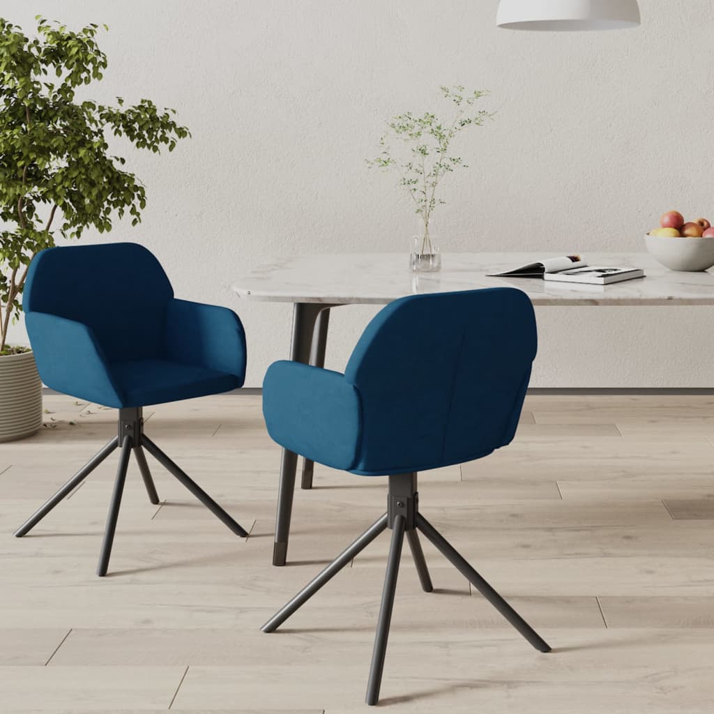 Chaises de salle à manger pivotantes 2 pcs velours