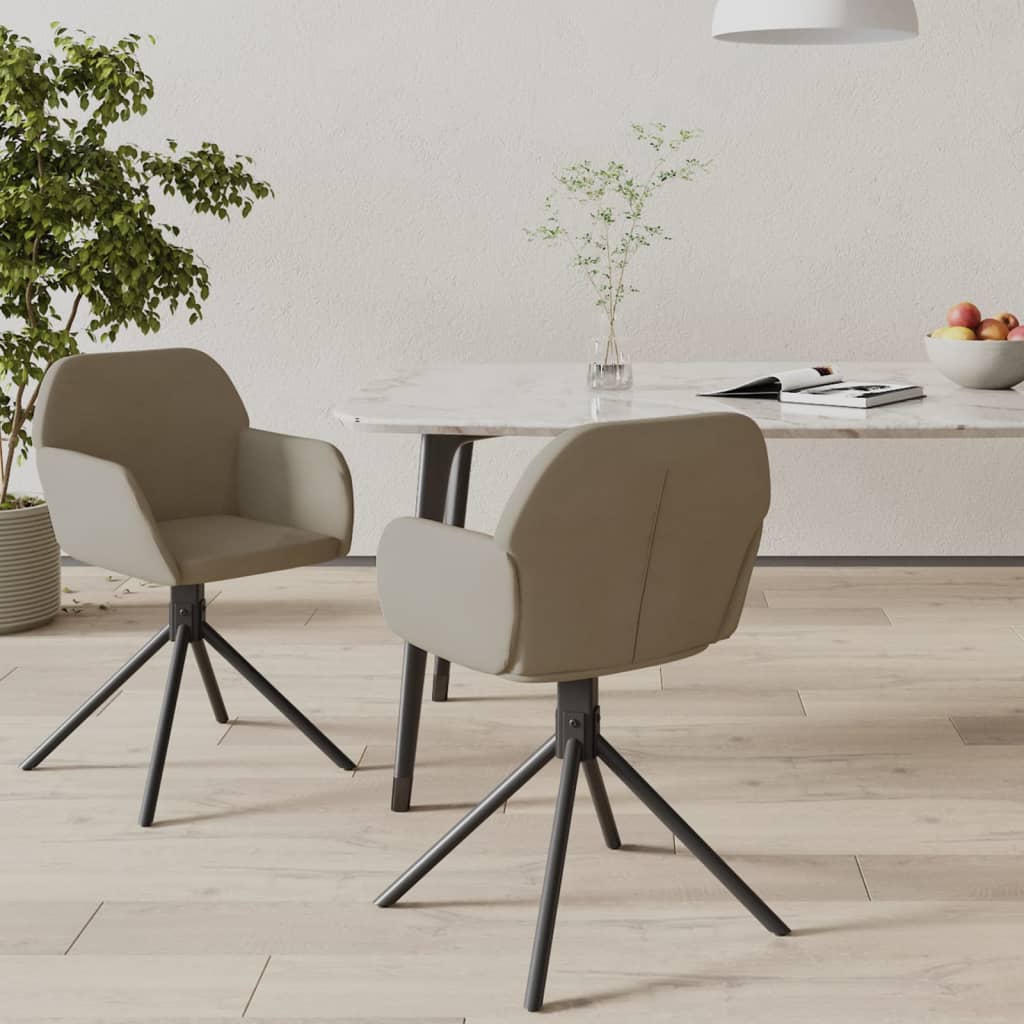 Chaises de salle à manger pivotantes 2 pcs velours