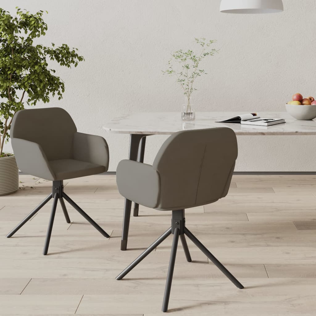 Chaises de salle à manger pivotantes 2 pcs velours