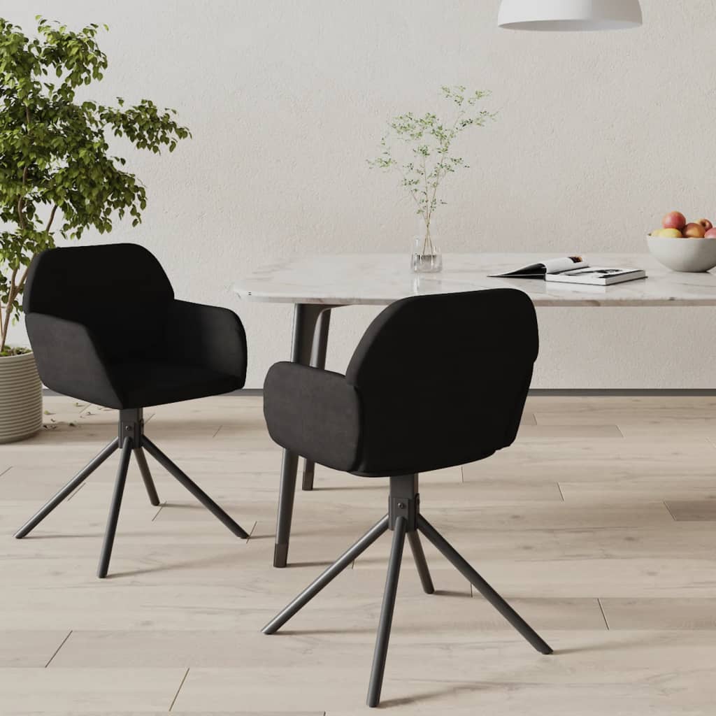 Chaises de salle à manger pivotantes 2 pcs velours