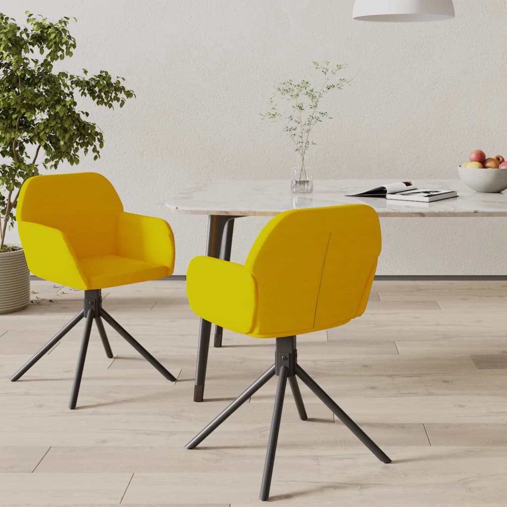 Chaises de salle à manger pivotantes 2 pcs velours