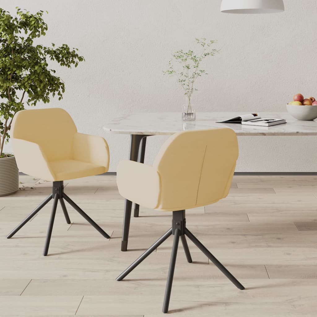 Chaises de salle à manger pivotantes 2 pcs velours