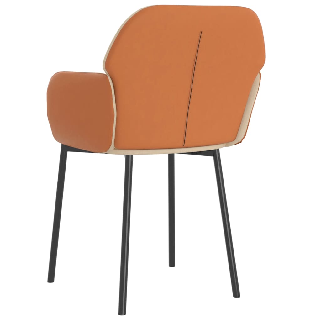 Eetkamerstoelen 2 st stof en kunstleer