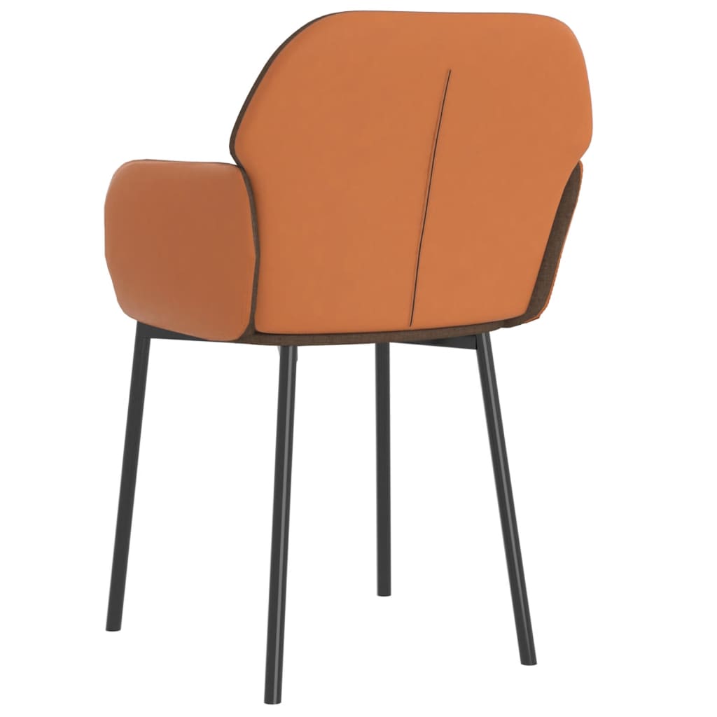 Eetkamerstoelen 2 st stof en kunstleer crèmekleurig