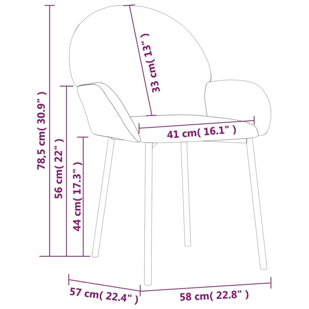 Eetkamerstoelen 2 st kunstleer crèmekleurig