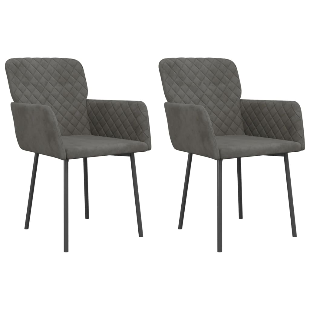 Chaises de salle à manger 2 pcs velours