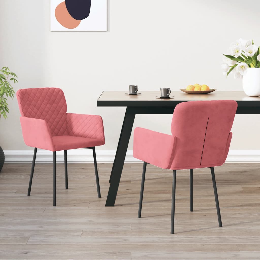 Chaises de salle à manger 2 pcs velours