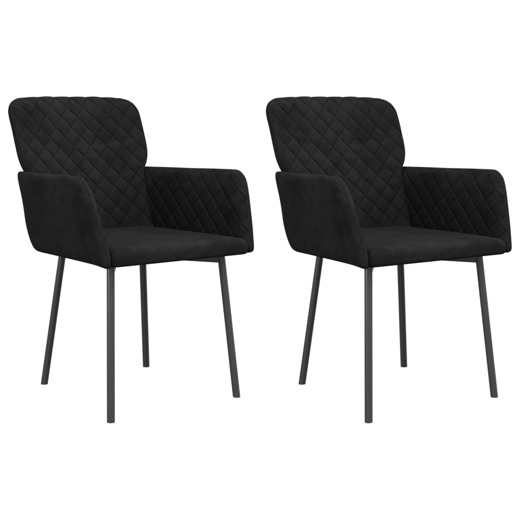 Chaises de salle à manger 2 pcs velours