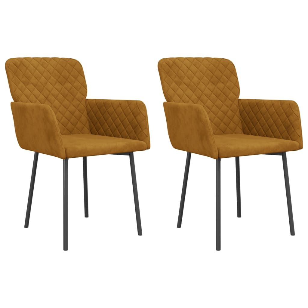 Chaises de salle à manger 2 pcs velours