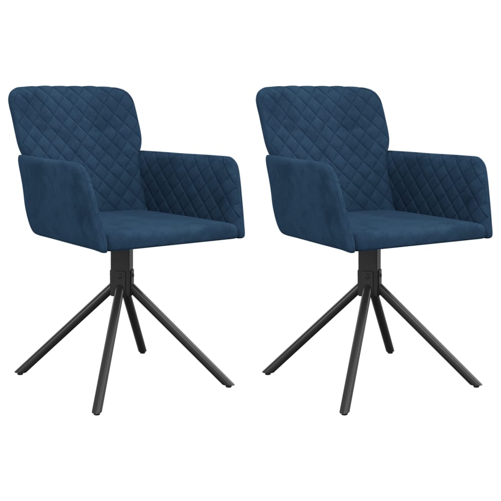 Chaises de salle à manger pivotantes 2 pcs velours