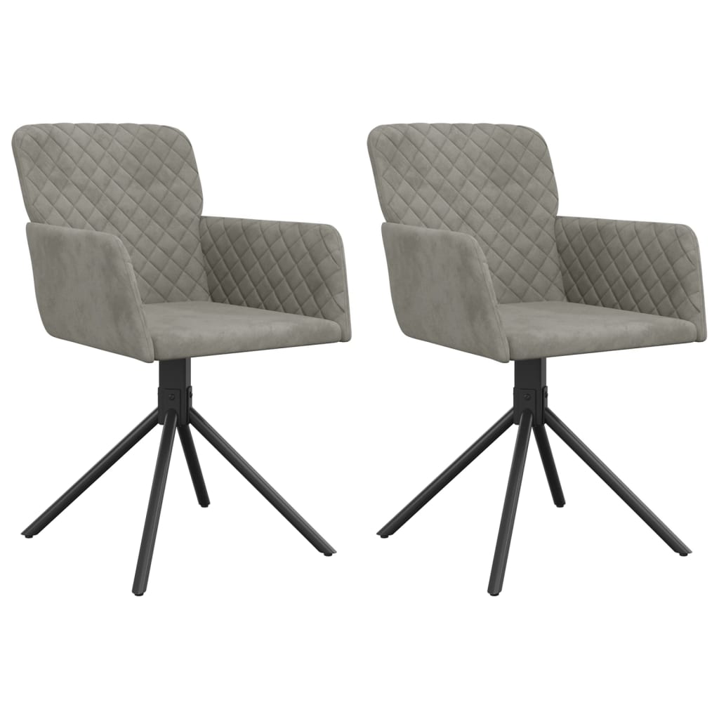 Chaises de salle à manger pivotantes 2 pcs velours