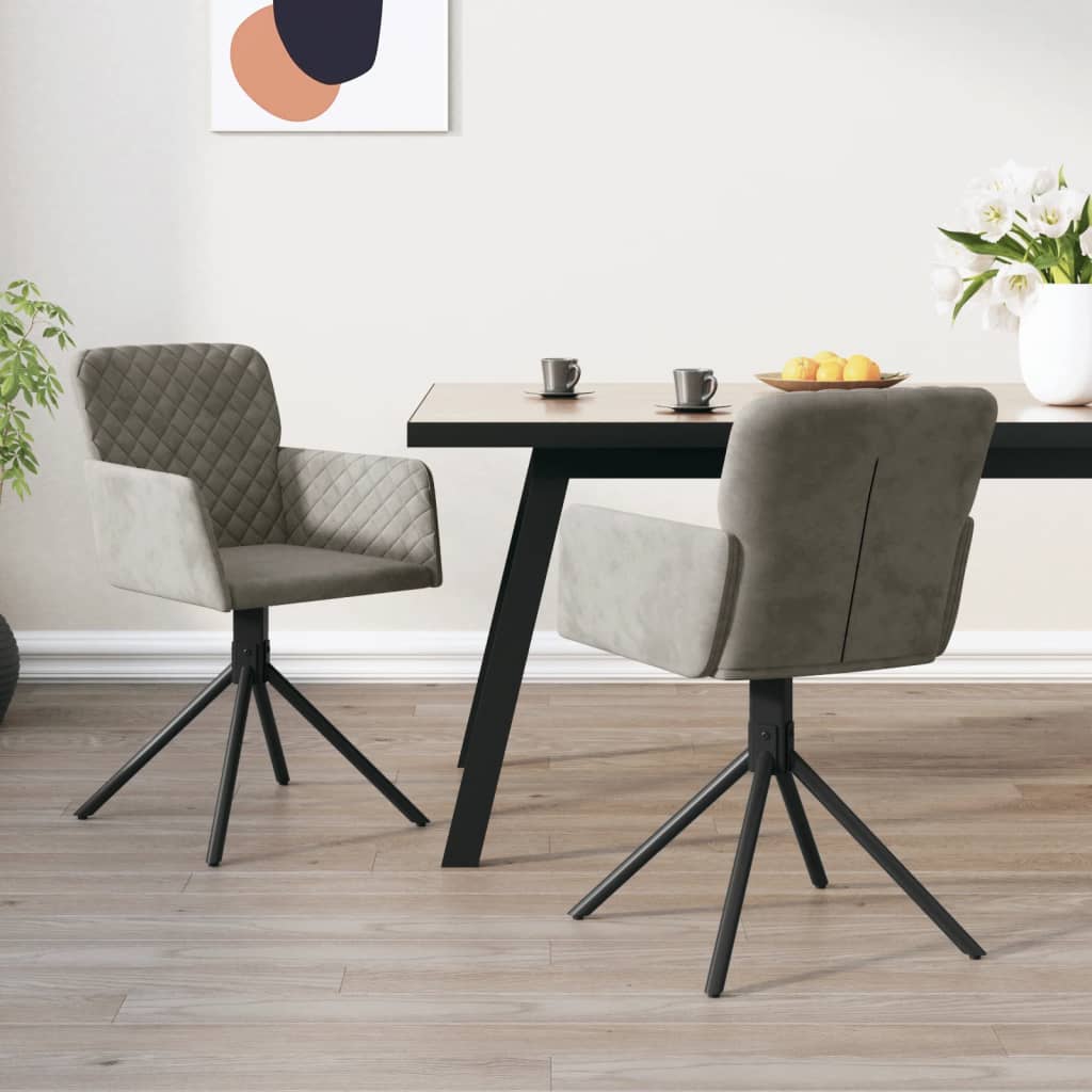 Chaises de salle à manger pivotantes 2 pcs velours